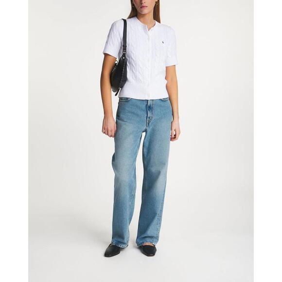 Ralph Lauren White Cable Knit Sweater - Picture 2 of 7